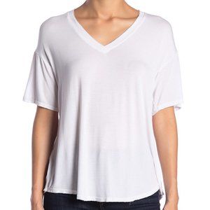 Abound Washed V-Neck High/Low White T-Shirt
